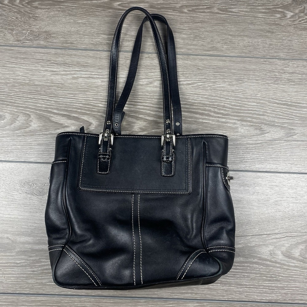 Coach Legacy Classic Leather Shoulder Bag Black‎ F11396 Read